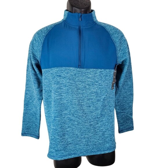 All In Motion Kids Pullover 1/4 Zip Fleece Sweatshirt Large 12/14 Teal Comfort - Picture 1 of 8